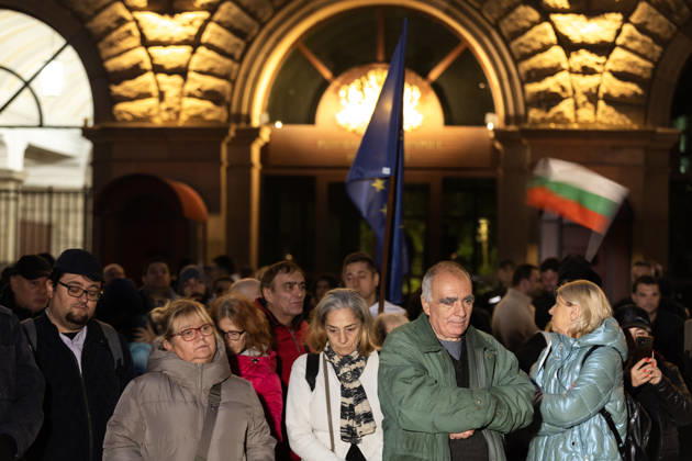 Protesters demand answers over Black Sea maritime attacks in Bulgaria SOFIA, BULGARIA - OCTOBER 15: Demonstrators gather during a protest demanding clarification over recent Black Sea maritime attacks near government buildings in Sofia, Bulgaria on October 15, 2026. Protesters assembled to voice anger against the policies of President Iliana Iotova and Prime Minister Rumen Radev, seeking answers regarding drone strikes on four commercial vessels within Bulgaria’s exclusive economic zone that left two ships sunk and two damaged. Hristo Vladev Anadolu Sofia Bulgaria. Editorial use only. Please get in touch for any other usage.  Copyright: x2026xAnadoluxHristoxVladevx