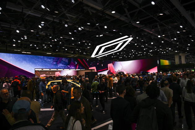 Paris Motor Show 2026 Renault automobile logo at the International Motor Show 2026 in Paris Porte de Versailles on October 15,2026. Photo by Tomas Stevens ABACAPRESS.COM Paris France  Copyright: xStevensxTomas ABACAx