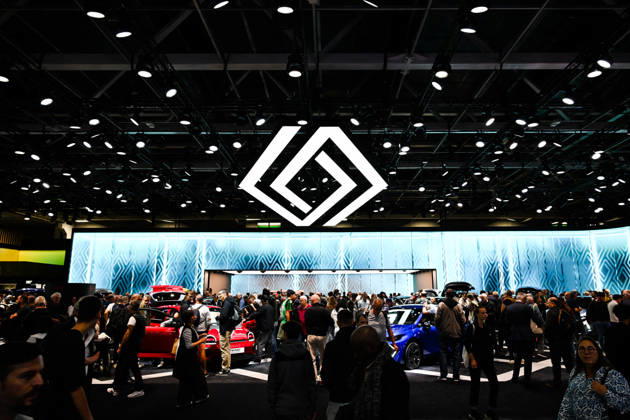 Paris Motor Show 2026 Renault automobile logo at the International Motor Show 2026 in Paris Porte de Versailles on October 15,2026. Photo by Tomas Stevens ABACAPRESS.COM Paris France  Copyright: xStevensxTomas ABACAx