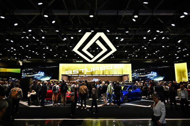 Paris Motor Show 2026 Renault automobile logo at the International Motor Show 2026 in Paris Porte de Versailles on October 15,2026. Photo by Tomas Stevens ABACAPRESS.COM Paris France  Copyright: xStevensxTomas ABACAx