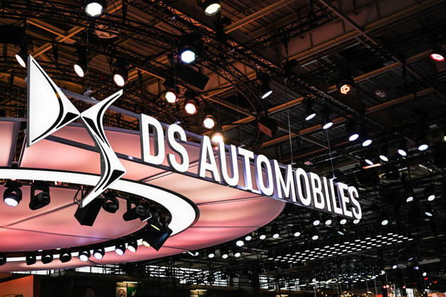 Paris Motor Show 2026 DS Automobiles logo at the International Motor Show 2026 in Paris Porte de Versailles on October 15,2026. Photo by Tomas Stevens ABACAPRESS.COM Paris France  Copyright: xStevensxTomas ABACAx