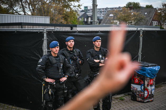 Pro-Palestinian protest in Netherlands ahead of AZ Alkmaar-Hapoe ALKMAAR, NETHERLANDS - OCTOBER 15: Pro-Palestinian demonstrator groups gather near AFAS Stadium to protest the UEFA Europa League football match between AZ Alkmaar and Hapoel Be er Sheva in Alkmaar, Netherlands on October 15, 2026. Security measures were heightened around the venue during the protest ahead of the match. Mouneb Taim Anadolu Alkmaar Netherlands. Editorial use only. Please get in touch for any other usage.  Copyright: x2026xAnadoluxMounebxTaimx