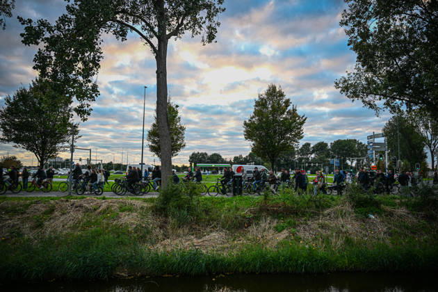 Pro-Palestinian protest in Netherlands ahead of AZ Alkmaar-Hapoe ALKMAAR, NETHERLANDS - OCTOBER 15: Pro-Palestinian demonstrator groups gather near AFAS Stadium to protest the UEFA Europa League football match between AZ Alkmaar and Hapoel Be er Sheva in Alkmaar, Netherlands on October 15, 2026. Security measures were heightened around the venue during the protest ahead of the match. Mouneb Taim Anadolu Alkmaar Netherlands. Editorial use only. Please get in touch for any other usage.  Copyright: x2026xAnadoluxMounebxTaimx