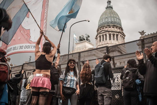 October 15, 2026, Buenos Aires, Buenos Aires, Argentina: Police forces deploy tear gas, water cannon trucks and rubber bullets against demonstrators during the Fifth Federal University March near Congress, as protesters demand the implementation of the University Funding Law and oppose President Javier Milei™s austerity policies. The protest takes place amid the government™s broader deregulation agenda, including Decree 70 2023 Buenos Aires Argentina - ZUMAf175 20261015_zip_f175_022 Copyright: xDaniellaxFernandezxRealinx