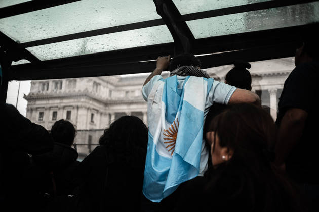 October 15, 2026, Buenos Aires, Buenos Aires, Argentina: Police forces deploy tear gas, water cannon trucks and rubber bullets against demonstrators during the Fifth Federal University March near Congress, as protesters demand the implementation of the University Funding Law and oppose President Javier Milei™s austerity policies. The protest takes place amid the government™s broader deregulation agenda, including Decree 70 2023 Buenos Aires Argentina - ZUMAf175 20261015_zip_f175_029 Copyright: xDaniellaxFernandezxRealinx