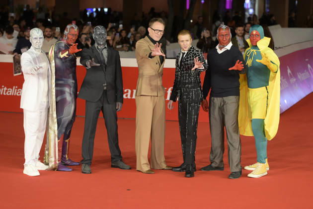 October 15, 2026, Rome, Italy: Paul Bettany (l) and Ruaridh Mollica (r) accompanied by Marvel characters, attend the red carpet for the film Visionquest at the 2026 Rome Film Fest, held at the Auditorium Parco della Musica. Rome Italy - ZUMAs197 20261015_aaa_s197_487 Copyright: xMarioxCartellix