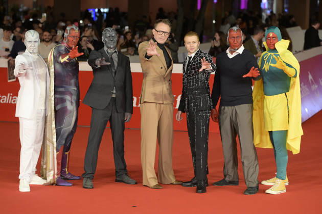 October 15, 2026, Rome, Italy: Paul Bettany (l) and Ruaridh Mollica (r) accompanied by Marvel characters, attend the red carpet for the film Visionquest at the 2026 Rome Film Fest, held at the Auditorium Parco della Musica. Rome Italy - ZUMAs197 20261015_aaa_s197_506 Copyright: xMarioxCartellix