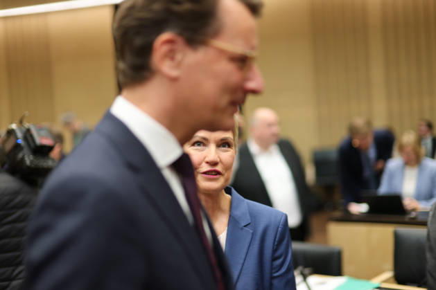 Bundesrat, October 16, 2025, Germany, Berlin, Bundesrat, 1069th Session, with Minister-President Markus Söder, portrait, Minister-President Manuela Schwesig, gestures, Minister-President Gordon Schnieder (CDU, Rhineland-Palatinate), Minister-President Hendrik Wüst (CDU, North Rhine-Westphalia), Berlin, Berlin, Germany