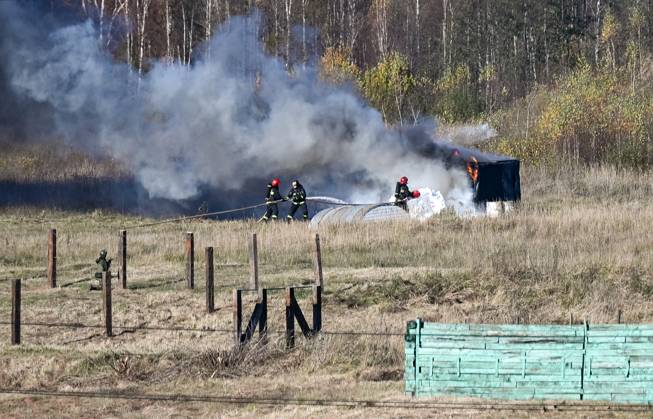Belarus CSTO Drills 9265873 16.10.2026 Firefighters take part in the command-and-staff exercise with the CSTO peacekeeping forces Indestructible Brotherhood-2026 at the Losvido training ground in Vitebsk Region, Belarus. Viktor Tolochko Sputnik Vitebsk region Belarus  Copyright: xViktorxTolochkox