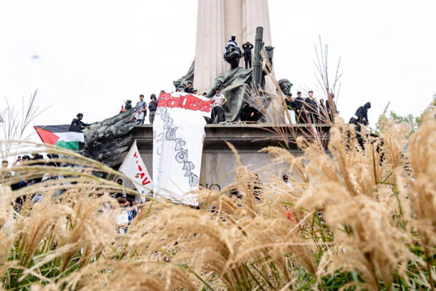 October 16, 2026, Turin, Piedmont, Italy: After days of occupations at many high schools across the city, following the French model, on Friday, October 16, in Turin, thousands of students took to the streets to protest the lack of resources in the school system and the inadequate condition of school buildings. The protesters marched through the city, stopping in front of Porta Susa, where teachers formed a human chain to separate them from the police. Lastly, in Piazza Castello, the police used water cannons and tear gas to disperse the demonstration, which had arrived outside the police headquarters. Turin Italy - ZUMAs377 20261016_znp_s377_019 Copyright: xPietroxStariccox