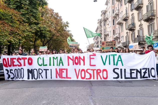 October 16, 2026, Turin, Piedmont, Italy: After days of occupations at many high schools across the city, following the French model, on Friday, October 16, in Turin, thousands of students took to the streets to protest the lack of resources in the school system and the inadequate condition of school buildings. The protesters marched through the city, stopping in front of Porta Susa, where teachers formed a human chain to separate them from the police. Lastly, in Piazza Castello, the police used water cannons and tear gas to disperse the demonstration, which had arrived outside the police headquarters. Turin Italy - ZUMAs377 20261016_znp_s377_032 Copyright: xPietroxStariccox
