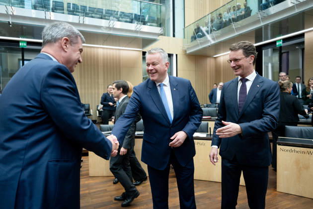 Meeting, Bundesrat, Markus Söder, Gordon Schnieder, Hendrik Wüst Meeting, Bundesrat, Berlin, Minister-President, Markus Söder, Gordon Schnieder, Hendrik Wüst Berlin Berlin GER