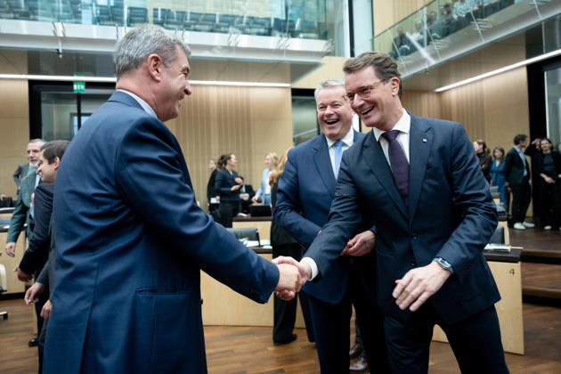 Meeting, Bundesrat, Markus Söder, Gordon Schnieder, Hendrik Wüst Meeting, Bundesrat, Berlin, Minister-President, Markus Söder, Gordon Schnieder, Hendrik Wüst Berlin Berlin GER