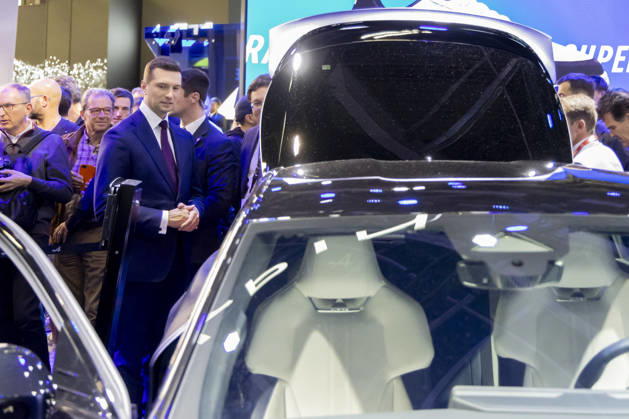 Paris, France October 16, 2026 - Paris Motor Show - Jordan Bardella RN, RASSEMBLEMENT NATIONAL, BARDELLA, SALON DE L AUTO, INDUSTRIE AUTOMOBILE, ECONOMIE, VOITURES, RENAULT  Copyright: xVincentxIsorex