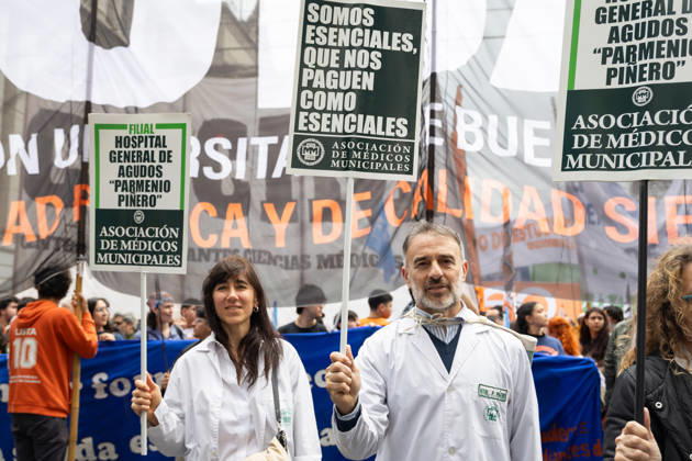 October 16, 2026, Buenos Aires, Buenos Aires, Argentina: Teachers pose for the camera before marching towards ArgentinaÃ¢â‚¬â ¢s National Congress to demand compliance with the University Budget Law. Buenos Aires Argentina  - ZUMAp265 20261016_zip_p265_032 Copyright: xDelfinaxCorberaxPix