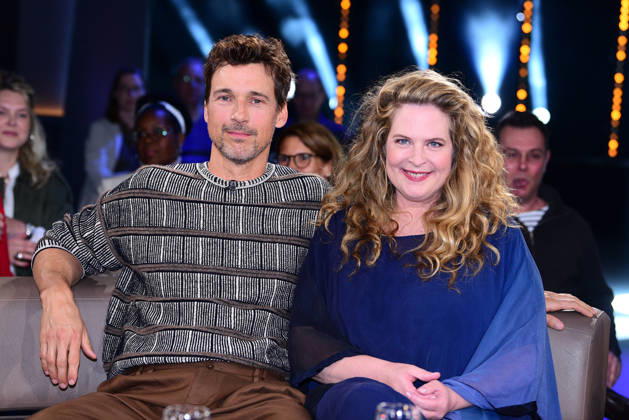 Florian David Fitz and Diana Amft during the NDR Talk Show on October 16, 2026, at NDR Studio Lokstedt in Hamburg, Germany; NDR Talk Show in Hamburg, Germany