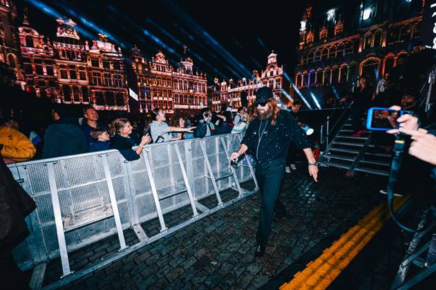 French Artist SÃ bastien Tellier pictured during the Angele Instinct Release Party , a surprise party organized by the Brussels singer to celebrate the release of her album Instinct at the Grote Markt Grand Place, in Brussels, Friday 16 October 2026.  EMILExWINDAL 190036477