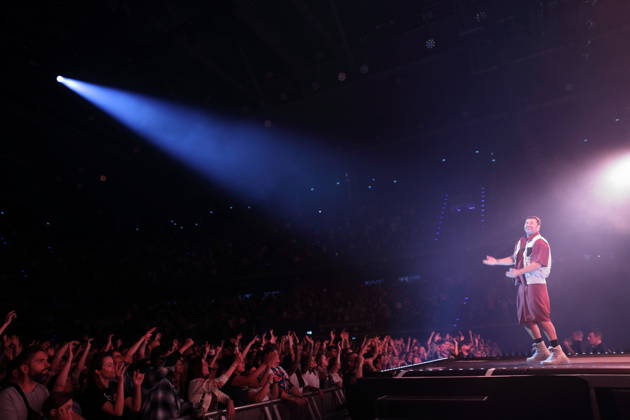 Marten Laciny, also known as Marteria, at a concert at the Max Schmeling Halle in Berlin, October 16, 2026 Marteria Concert Berlin