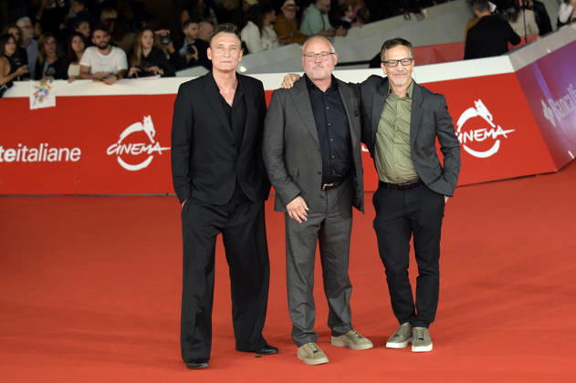 Oliver Masucci, Hannu Salonen, and Felix Cramer at the premiere of the feature film *The Rome Eight Adams Acht* at the 21st Rome International Film Festival (Festa del Cinema di Roma) in 2026 at the Auditorium Parco della Musica in Rome, October 16, 2026 Foto:xA.xM.xTinghinox xFuturexImagex acht_6012