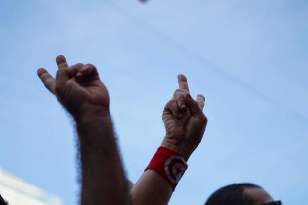 October 17, 2026, Tunis, Tunis, Tunisia, Tunisia: Demonstrators take to the streets of Tunis during a march calling for social and economic reforms and the protection of civil liberties, amid public concerns over rising living costs, workers™ rights and freedom of expression on October 17, 2026. Organized by trade unions, journalists™ representatives, lawyers and civil society groups, the demonstration brings together protesters demanding accountability and defending fundamental rights. The march highlights ongoing concerns over Tunisia™s economic situation and the space for public dissent. Tunis Tunisia - ZUMAm342 20261017_zsp_m342_043 Copyright: xHasanxMradx