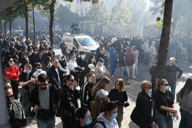University students in Tirana continue widespread protests over educational conditions TIRANA, ALBANIA - OCTOBER 17: University students and young activists march through the streets of central Tirana, Albania, on October 17, 2026, as nationwide student-led demonstrations enter their fourth consecutive day. Demonstrators gathered near public academic institutions and the Ministry of Education to demand lower tuition fees, improved campus infrastructure, increased financial aid, and effective policy responses to rising living costs and youth unemployment. Olsi Shehu Anadolu Tirana Albania. Editorial use only. Please get in touch for any other usage.  Copyright: x2026xAnadoluxOlsixShehux