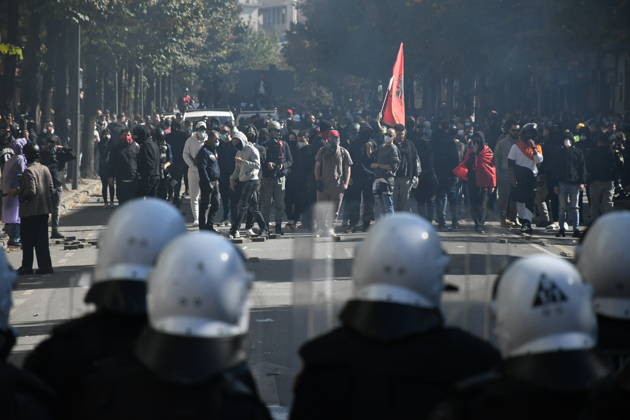 University students in Tirana continue widespread protests over educational conditions TIRANA, ALBANIA - OCTOBER 17: University students and young activists march through the streets of central Tirana, Albania, on October 17, 2026, as nationwide student-led demonstrations enter their fourth consecutive day. Demonstrators gathered near public academic institutions and the Ministry of Education to demand lower tuition fees, improved campus infrastructure, increased financial aid, and effective policy responses to rising living costs and youth unemployment. Olsi Shehu Anadolu Tirana Albania. Editorial use only. Please get in touch for any other usage.  Copyright: x2026xAnadoluxOlsixShehux