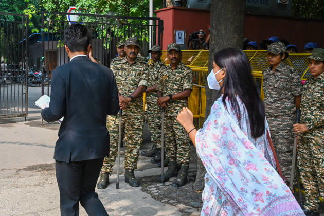 NEW DELHI, INDIA - OCTOBER 17: Security and Lawyers seen present at Mandir Marg Police Station for CJP founder Abhijeet Dipke as he is going to be produced before Special Executive Magistrate (SEM) in the afternoon, on October 17, 2026 in New Delhi, India. Abhijeet Dipke was granted conditional bail and released on Saturday after signing a peace bond, a day after his detention while heading to the Lehra Do Tiranga protest in Delhi. He was arrested on Saturday morning for allegedly violating a peace bond furnished by him on October 10. Dipke was released after signing another Rs 50,000 peace bond, Delhi Police said on Saturday. (Photo by Vipin Kumar Hindustan Times ) CJP Founder Abhijeet Dipke Produced Before Magistrate After Detention, Rele