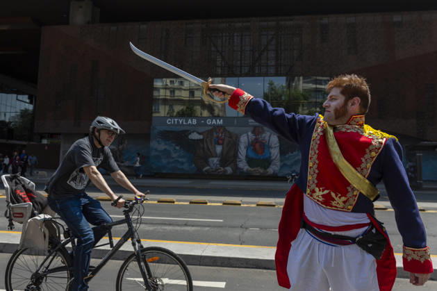 Creepy creatures paraded through Santiago de Chile on October 17, 2026, in the 15th edition of the Zombiewalk. Santiago Chile Copyright: xClaudioxAbarcaxSandovalx