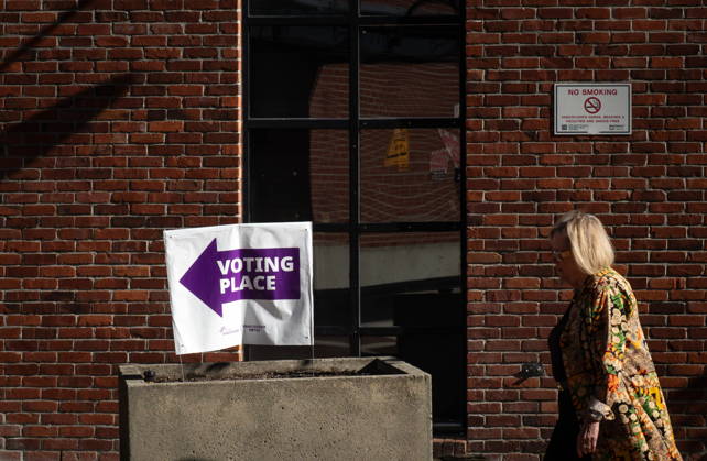 October 17, 2026, Port Moody, Bc, CANADA: A woman walks towards a polling station in Vancouver, on Saturday Oct. 17, 2026. British Columbians are heading to the polls to cast their votes in municipal elections being held across the province. Port Moody CANADA  - ZUMAc35_ 20261017_zaf_c35_013 Copyright: xEthanxCairnsx