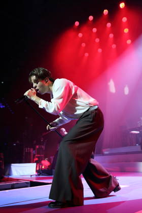 Frederik Fred Rabe of the band Giant Rooks at a concert at the Max Schmeling Halle in Berlin, October 17, 2026 Giant Rooks Concert Berlin