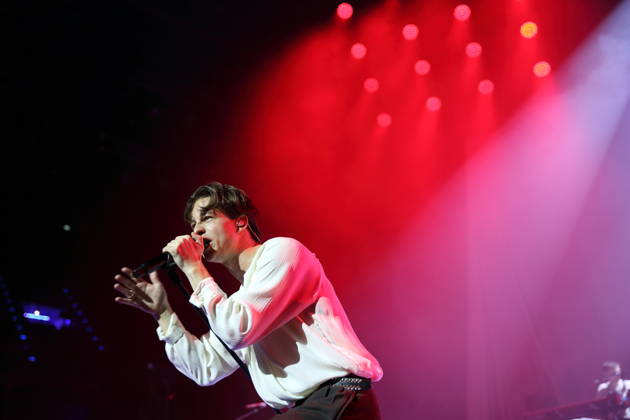 Frederik Fred Rabe of the band Giant Rooks at a concert at the Max Schmeling Halle in Berlin, October 17, 2026 Giant Rooks Concert Berlin