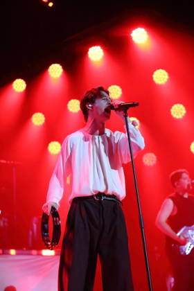 Frederik Fred Rabe of the band Giant Rooks at a concert at the Max Schmeling Halle in Berlin, October 17, 2026 Giant Rooks Concert Berlin