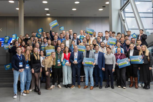Markus Söder in a group photo with the Bavarian State Association at the Junge Union’s Germany Day in Bonn on October 26, 2018. Bavarian Minister-President and CSU Chairman Markus SÖDER (CSU), is standing in the cent Copyright: xMarcxJohnx