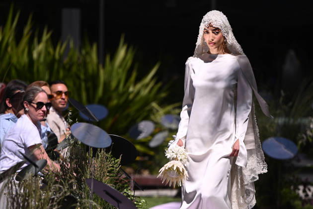 MELBOURNE FASHION WEEK PREVIEW, A model walks the runway during a 2026 Melbourne Fashion Week Runway Preview, at Sky Park, Melbourne, Monday, October 19, 2026. The preview features a selection of the upcoming collections that will appear on M FW runways including designers OUT OF HAND x Lisa Waup, Ebony Noire, Van Ermel Scherer, Perple, Gotham, Wilson Jedd Adams, Asiyam, Atoir, NGALI, Kuwaii, HoMie, Collective Closets x Mariam Farah, TOJHÃÄ, Amy Cottrell, BAAQIY and Sean Rentero. ( NO ARCHIVING MELBOURNE VICTORIA Australia  Copyright: xJOELxCARRETTx 20261019117398152033