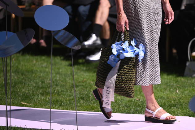 MELBOURNE FASHION WEEK PREVIEW, A model walks the runway during a 2026 Melbourne Fashion Week Runway Preview, at Sky Park, Melbourne, Monday, October 19, 2026. The preview features a selection of the upcoming collections that will appear on M FW runways including designers OUT OF HAND x Lisa Waup, Ebony Noire, Van Ermel Scherer, Perple, Gotham, Wilson Jedd Adams, Asiyam, Atoir, NGALI, Kuwaii, HoMie, Collective Closets x Mariam Farah, TOJHÃÄ, Amy Cottrell, BAAQIY and Sean Rentero. ( NO ARCHIVING MELBOURNE VICTORIA Australia  Copyright: xJOELxCARRETTx 20261019196281574373