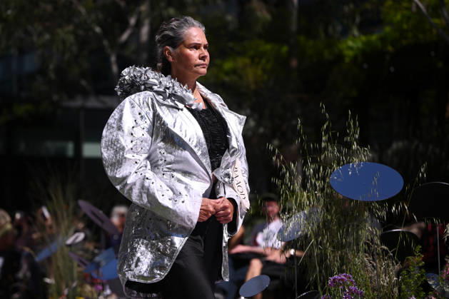 MELBOURNE FASHION WEEK PREVIEW, A model walks the runway during a 2026 Melbourne Fashion Week Runway Preview, at Sky Park, Melbourne, Monday, October 19, 2026. The preview features a selection of the upcoming collections that will appear on M FW runways including designers OUT OF HAND x Lisa Waup, Ebony Noire, Van Ermel Scherer, Perple, Gotham, Wilson Jedd Adams, Asiyam, Atoir, NGALI, Kuwaii, HoMie, Collective Closets x Mariam Farah, TOJHÃÄ, Amy Cottrell, BAAQIY and Sean Rentero. ( NO ARCHIVING MELBOURNE VICTORIA Australia  Copyright: xJOELxCARRETTx 20261019139943611015