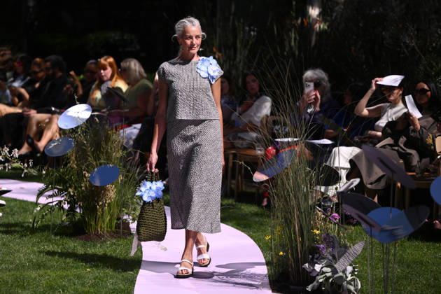 MELBOURNE FASHION WEEK PREVIEW, A model walks the runway during a 2026 Melbourne Fashion Week Runway Preview, at Sky Park, Melbourne, Monday, October 19, 2026. The preview features a selection of the upcoming collections that will appear on M FW runways including designers OUT OF HAND x Lisa Waup, Ebony Noire, Van Ermel Scherer, Perple, Gotham, Wilson Jedd Adams, Asiyam, Atoir, NGALI, Kuwaii, HoMie, Collective Closets x Mariam Farah, TOJHÃÄ, Amy Cottrell, BAAQIY and Sean Rentero. ( NO ARCHIVING MELBOURNE VICTORIA Australia  Copyright: xJOELxCARRETTx 20261019187700539691