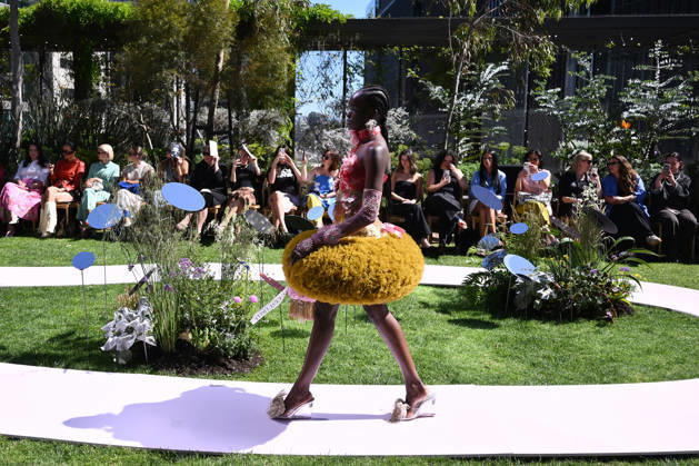 MELBOURNE FASHION WEEK PREVIEW, A model walks the runway during a 2026 Melbourne Fashion Week Runway Preview, at Sky Park, Melbourne, Monday, October 19, 2026. The preview features a selection of the upcoming collections that will appear on M FW runways including designers OUT OF HAND x Lisa Waup, Ebony Noire, Van Ermel Scherer, Perple, Gotham, Wilson Jedd Adams, Asiyam, Atoir, NGALI, Kuwaii, HoMie, Collective Closets x Mariam Farah, TOJHÃÄ, Amy Cottrell, BAAQIY and Sean Rentero. ( NO ARCHIVING MELBOURNE VICTORIA Australia  Copyright: xJOELxCARRETTx 20261019112273517119