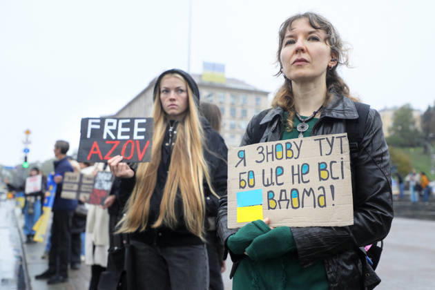 Regular Don’t Stay Silent! Captivity Kills! Rally - Kyiv An activist holds a placard reading Standing Here Once Again, Because Not Everyone Is Home Yet! during the weekly ?Don?t Stay Silent! Captivity Kills? rally in support of Ukrainian military personnel held in Russian captivity or listed as missing in action in Maidan Nezalezhnosti (Independence Square), Kyiv, Ukraine, October 18, 2026. Photo by Yuliia Ovsiannikova Ukrinform ABACAPRESS.COM Kyiv Russia  Copyright: xOvsiannikovaxYuliia Ukrinform ABACAx