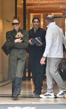 Céline Dion leaves the Royal Monceau hotel with her sons Nelson and Eddy and her dog after her concert series in Paris on October 19, 2026. Christian Liewig, Bestimage. Céline Dion leaves the Royal Monceau hotel with her sons Nelson and Eddy and her dog after her concert series in Paris on October 19, 2026 Paris, France Copyright: xChristianxLiewigx xBestimagexChristianxLiewigx xBestimagex
