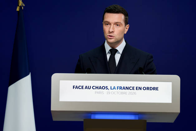 Press Conference: France in Order Amid Chaos by Jordan Bardella Following the Events of October 17 and 18, 2026 Press conference by Jordan Bardella following the demonstration on October 17, 460594, 2026, October 19, France, Bardella, Jordan  Copyright: xLionelxGuericolasx xStarfacex STAR_460594_009