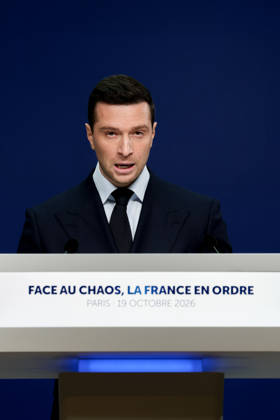 Press Conference: France in Order Amid Chaos by Jordan Bardella Following the Events of October 17 and 18, 2026 Press conference by Jordan Bardella following the demonstration on October 17, 460594, 2026, October 19, France, Bardella, Jordan  Copyright: xLionelxGuericolasx xStarfacex STAR_460594_011