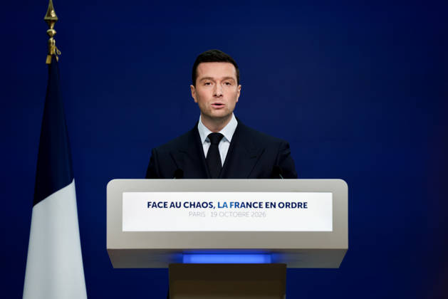Press Conference: France in Order Amid Chaos by Jordan Bardella Following the Events of October 17 and 18, 2026 Press conference by Jordan Bardella following the demonstration on October 17, 460594, 2026, October 19, France, Bardella, Jordan  Copyright: xLionelxGuericolasx xStarfacex STAR_460594_013