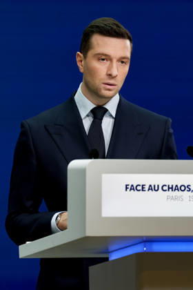 Press Conference: France in Order Amid Chaos by Jordan Bardella Following the Events of October 17 and 18, 2026 Press conference by Jordan Bardella following the demonstration on October 17, 460594, 2026, October 19, France, Bardella, Jordan  Copyright: xLionelxGuericolasx xStarfacex STAR_460594_020