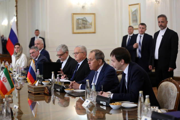 Russian Foreign Minister Sergey Lavrov holds official talks in Tehran TEHRAN, IRAN - OCTOBER 19: ( RESTRICTIONS: NO Access Israel Media Persian Language TV Stations Outside Iran Strictly No Access BBC Persian VOA Persian Manoto TV Iran International TV ) Russian Foreign Minister Sergey Lavrov (C) and Iranian Foreign Minister Abbas Araghchi meet in Tehran during an official working visit, in Tehran, Iran, on October 19, 2026. Fatemeh Bahrami Anadolu Tehran Iran. Editorial use only. Please get in touch for any other usage.  Copyright: x2026xAnadoluxFatemehxBahramix