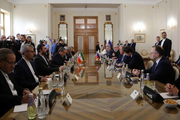Russian Foreign Minister Sergey Lavrov holds official talks in Tehran TEHRAN, IRAN - OCTOBER 19: ( RESTRICTIONS: NO Access Israel Media Persian Language TV Stations Outside Iran Strictly No Access BBC Persian VOA Persian Manoto TV Iran International TV ) Iranian Foreign Minister Abbas Araghchi (4th L) meets with Russian Foreign Minister Sergey Lavrov (3rd R), who arrived in Tehran for an official working visit, in Tehran, Iran, on October 19, 2026. Fatemeh Bahrami Anadolu Tehran Iran. Editorial use only. Please get in touch for any other usage.  Copyright: x2026xAnadoluxFatemehxBahramix