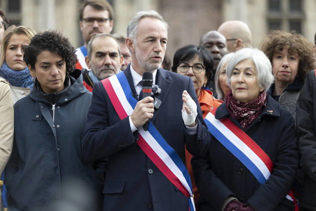 Paris Mayor Emmanuel Gregoire Attends Rally Against Violence - Paris Paris Mayor Emmanuel Gregoire during a gathering against violence and in support of the Republic, called by the Association of French Mayors (AMF), in front of Paris City Hall, following clashes that erupted during a national day of demonstrations against the cost of living and rising fuel prices, in Paris, France, October 19, 2026.Photos by Jérémy Paoloni ABACAPRESS.COM Paris Ile-de-France France  Copyright: xPaolonixJeremy ABACAx
