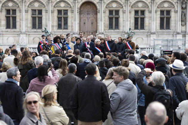 Paris Mayor Emmanuel Gregoire Attends Rally Against Violence - Paris Paris Mayor Emmanuel Gregoire during a gathering against violence and in support of the Republic, called by the Association of French Mayors (AMF), in front of Paris City Hall, following clashes that erupted during a national day of demonstrations against the cost of living and rising fuel prices, in Paris, France, October 19, 2026.Photos by Jérémy Paoloni ABACAPRESS.COM Paris Ile-de-France France  Copyright: xPaolonixJeremy ABACAx