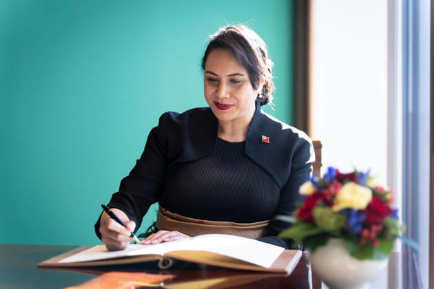Federal President Frank-Walter Steinmeier, Accreditation of Ambassadors, Berlin, Official Residence at Spreebogen, Federal President Frank-Walter Steinmeier, Accreditation of Ambassadors, Ambassador of Tonga, Titilupe Fanetupouvava u Tu ivakano, Berlin, Berlin, GER