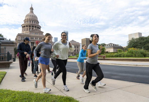 October 19, 2026, Austin, Texas, US: Students and others from the University of Texas take off from the Texas Capitol in downtown Austin to be among the first in line for the start of early voting Monday, October 19, 2026 in Texas. Texas is the battleground for many crucial mid-term November races, including Democrat James Talarico against Ken Paxton for U.S. Senate. Austin United States - ZUMAd150 20261019_znp_d150_001 Copyright: xBobxDaemmrichx